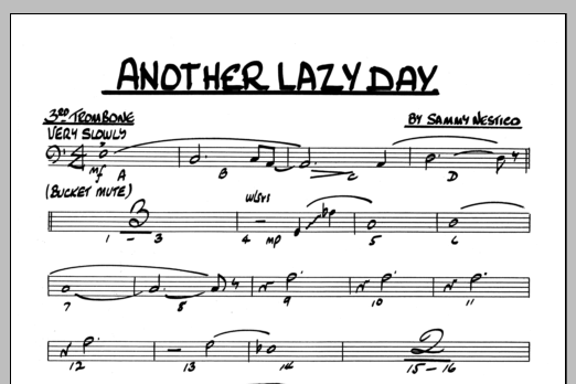 Another Lazy Day - 3rd Trombone (Jazz Ensemble) von Sammy Nestico