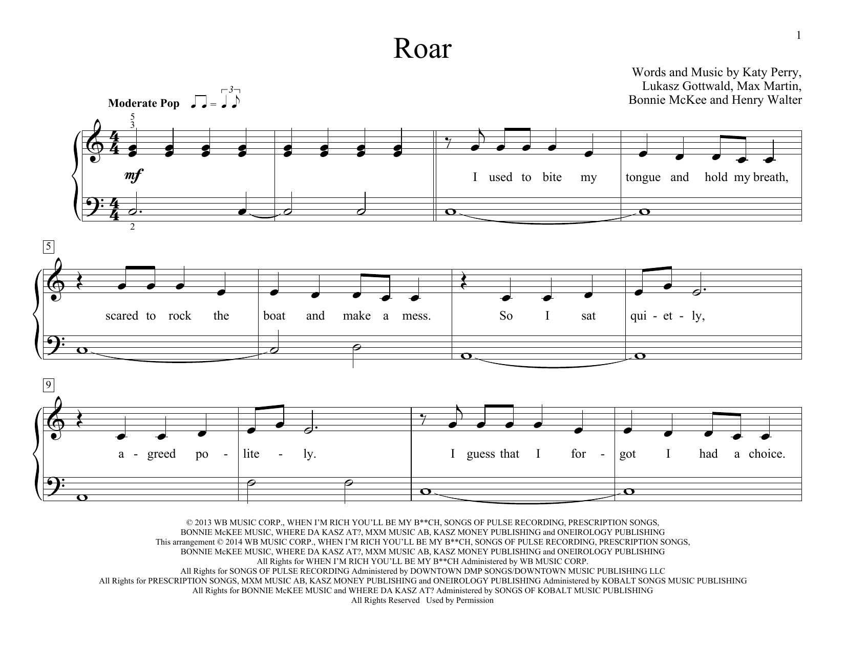 Roar (Educational Piano) von Katy Perry