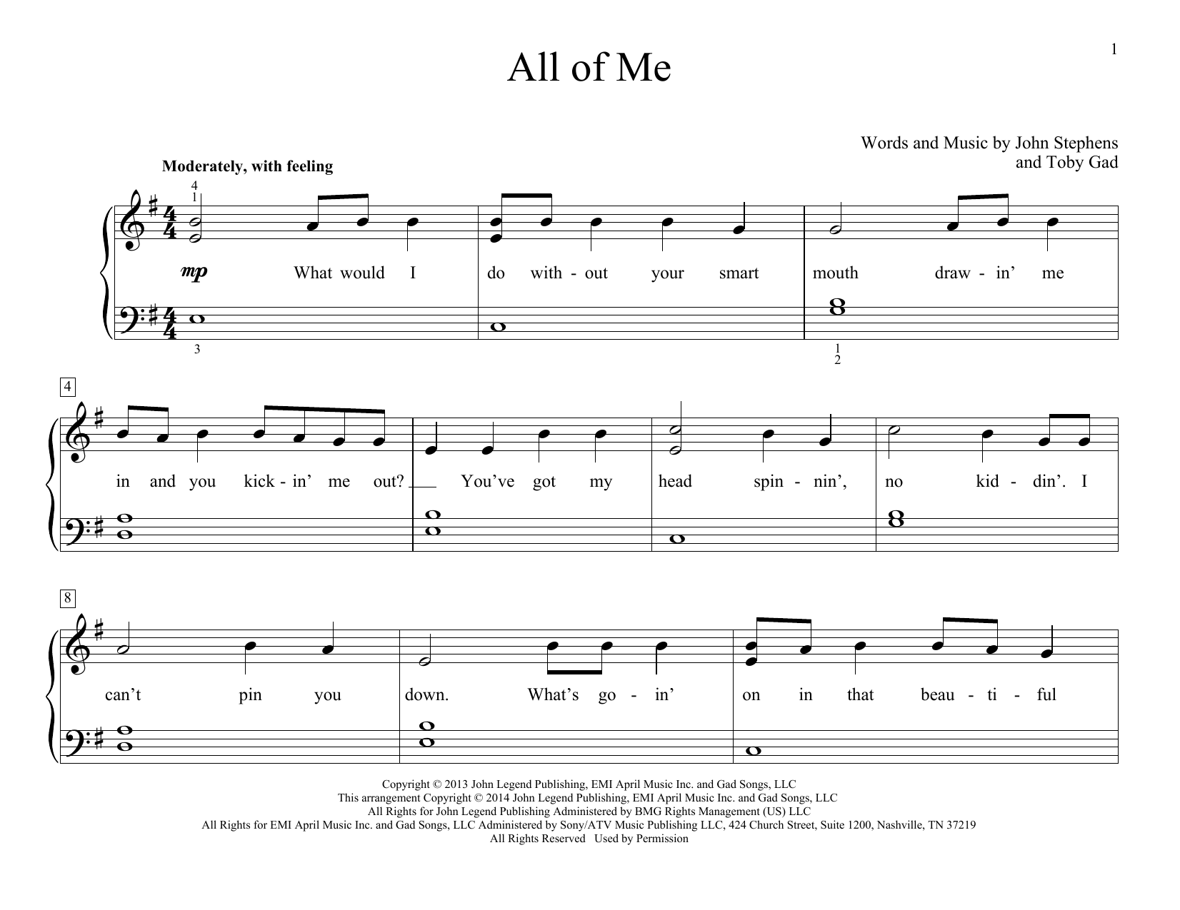 All Of Me (Educational Piano) von John Legend