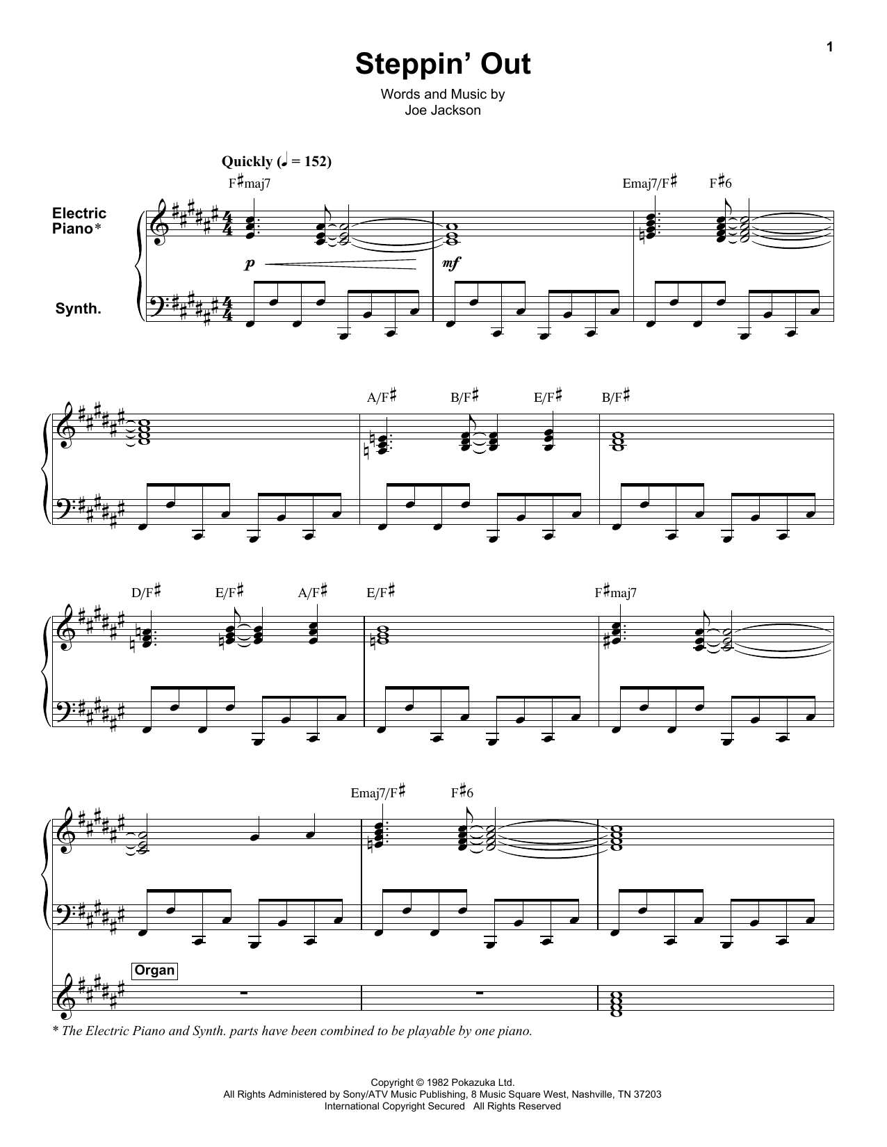 Steppin' Out (Keyboard Transcription) von Joe Jackson