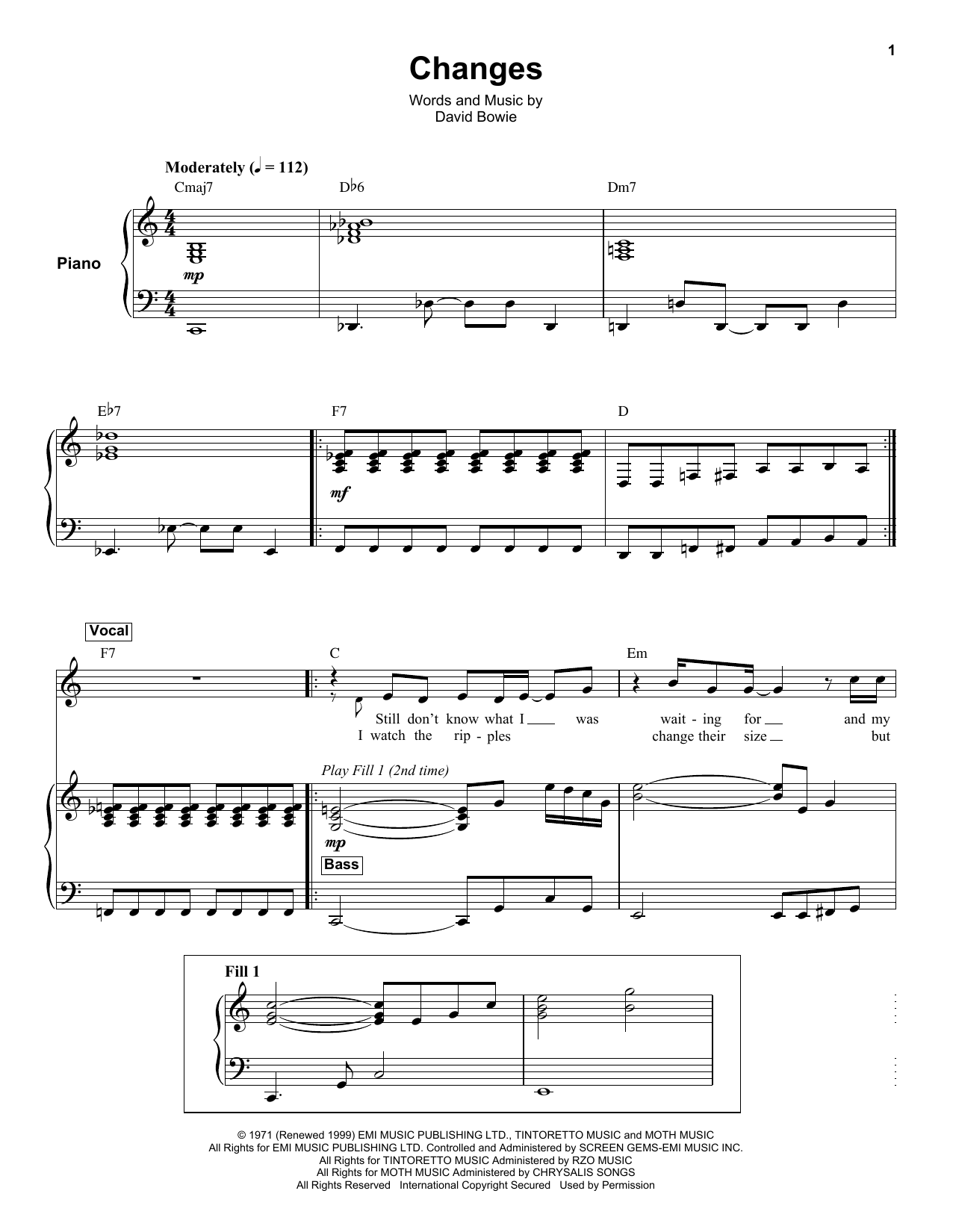 Changes (Keyboard Transcription) von David Bowie