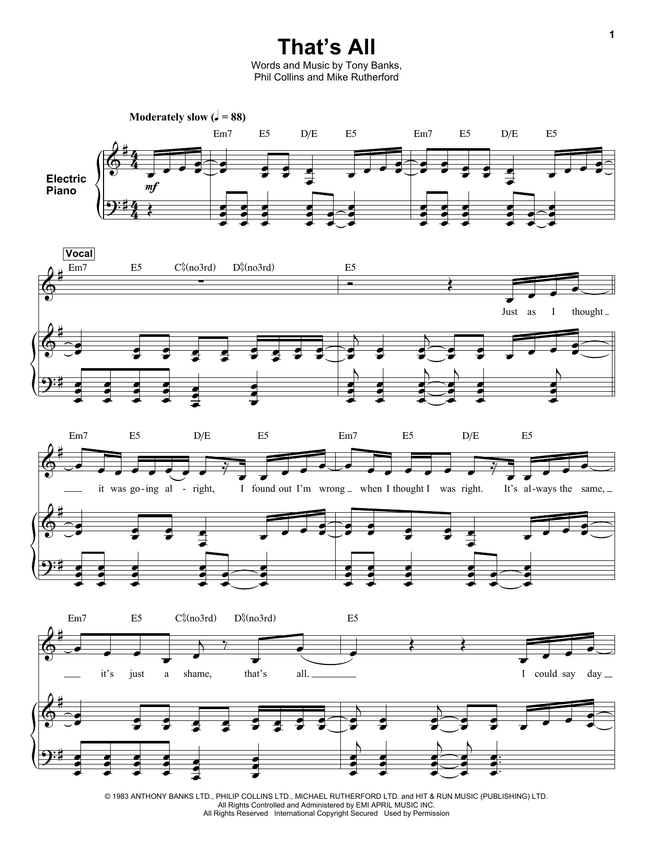 That's All (Keyboard Transcription) von Genesis