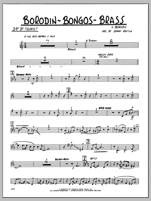 Borodin-Bongos-Brass - 3rd Bb Trumpet (Jazz Ensemble) von Sammy Nestico