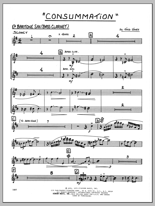 Consummation - Eb Baritone Sax (Jazz Ensemble) von Thad Jones