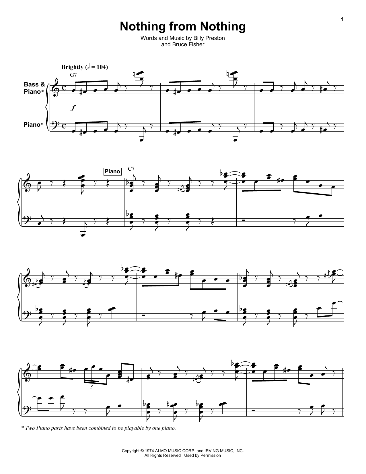 Nothing From Nothing (Keyboard Transcription) von Billy Preston