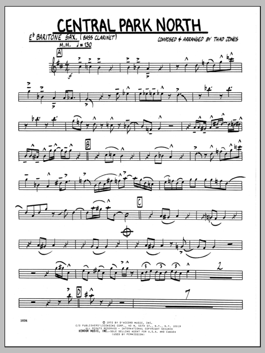 Central Park North - Eb Baritone Sax (Jazz Ensemble) von Thad Jones