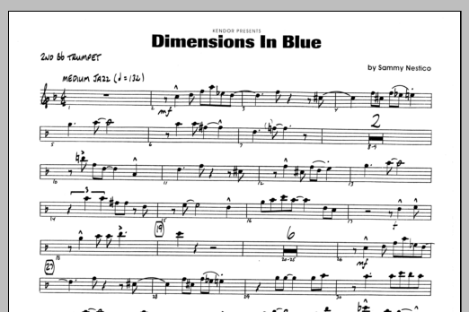 Dimensions In Blue - 2nd Bb Trumpet (Jazz Ensemble) von Sammy Nestico