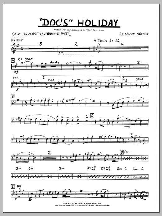 Doc's Holiday - Trumpet Solo (Jazz Ensemble) von Sammy Nestico