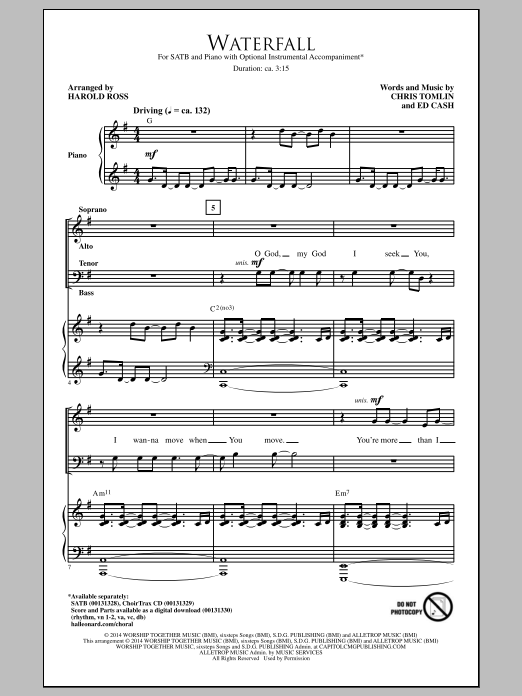 Waterfall (SATB Choir) von Harold Ross