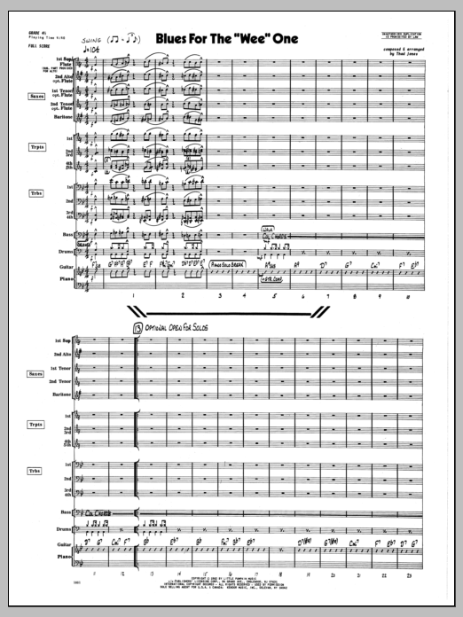 Blues For The 'Wee' One - Full Score (Jazz Ensemble) von Thad Jones