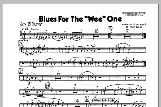 Blues For The 'Wee' One - 4th Bb Trumpet (Jazz Ensemble) von Thad Jones