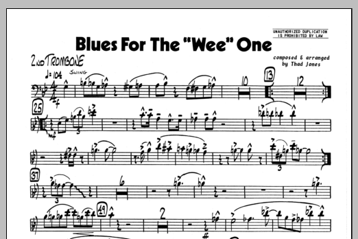 Blues For The 'Wee' One - 2nd Trombone (Jazz Ensemble) von Thad Jones