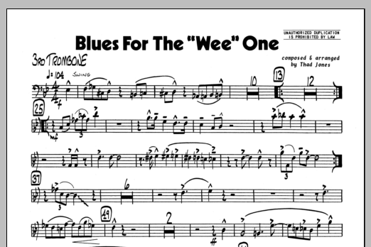 Blues For The 'Wee' One - 3rd Trombone (Jazz Ensemble) von Thad Jones