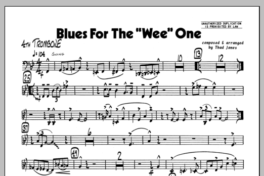 Blues For The 'Wee' One - 4th Trombone (Jazz Ensemble) von Thad Jones