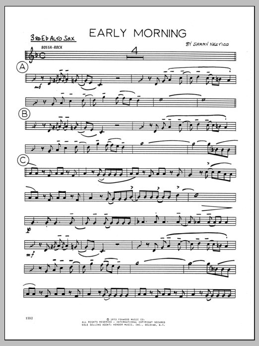 Early Morning - 3rd Eb Alto Saxophone (Jazz Ensemble) von Sammy Nestico