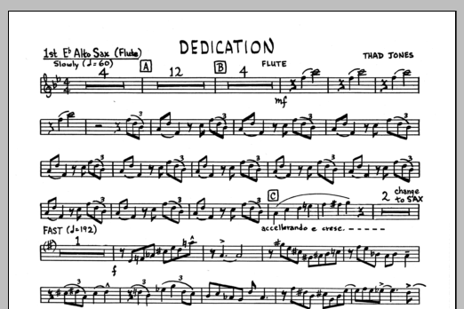Dedication - 1st Eb Alto Saxophone (Jazz Ensemble) von Thad Jones