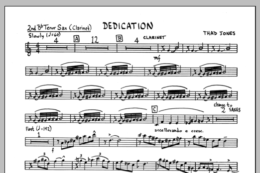 Dedication - 2nd Bb Tenor Saxophone (Jazz Ensemble) von Thad Jones