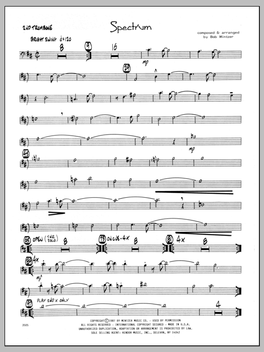 Spectrum - 2nd Trombone (Jazz Ensemble) von Bob Mintzer