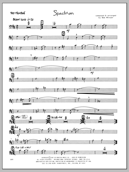 Spectrum - 3rd Trombone (Jazz Ensemble) von Bob Mintzer
