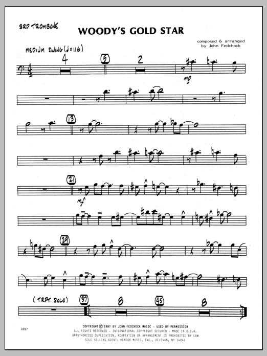 Woody's Gold Star - 3rd Trombone (Jazz Ensemble) von John Fedchock