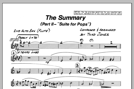 The Summary - 2nd Eb Alto Saxophone (Jazz Ensemble) von Thad Jones