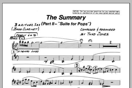 The Summary - Eb Baritone Sax (Jazz Ensemble) von Thad Jones