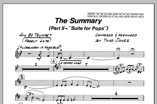 The Summary - 4th Bb Trumpet (Jazz Ensemble) von Thad Jones