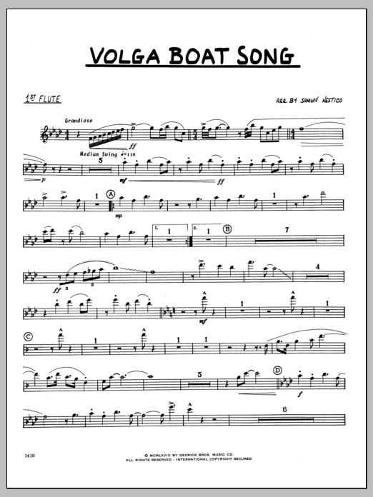 Volga Boat Song - 1st Flute (Jazz Ensemble) von Sammy Nestico