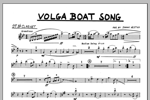 Volga Boat Song - 1st Bb Clarinet (Jazz Ensemble) von Sammy Nestico