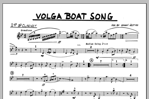 Volga Boat Song - 2nd Bb Clarinet (Jazz Ensemble) von Sammy Nestico