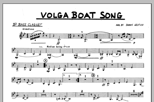Volga Boat Song - Bb Bass Clarinet (Jazz Ensemble) von Sammy Nestico