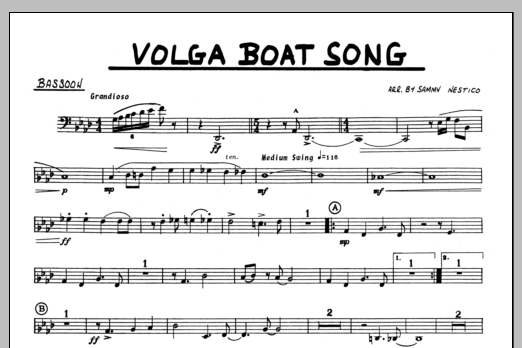 Volga Boat Song - Bassoon (Jazz Ensemble) von Sammy Nestico