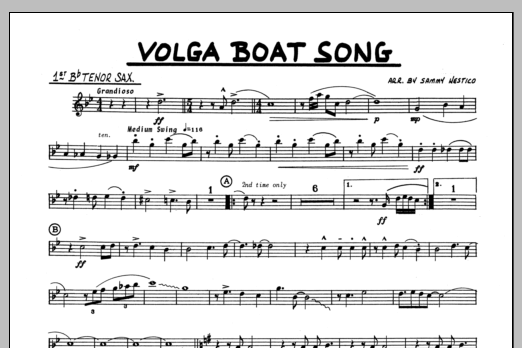 Volga Boat Song - 1st Bb Tenor Saxophone (Jazz Ensemble) von Sammy Nestico