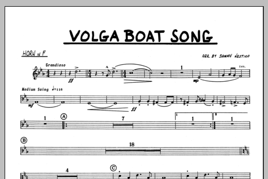 Volga Boat Song - Horn in F (Jazz Ensemble) von Sammy Nestico