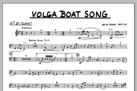 Volga Boat Song - 4th Bb Trumpet (Jazz Ensemble) von Sammy Nestico