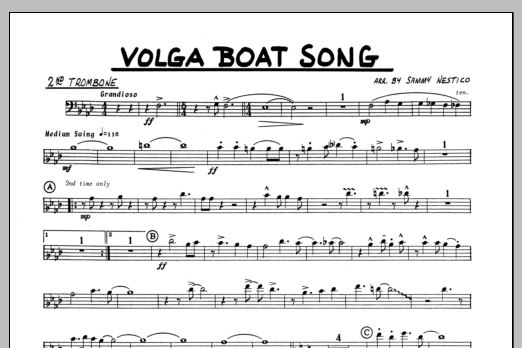 Volga Boat Song - 2nd Trombone (Jazz Ensemble) von Sammy Nestico
