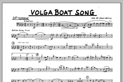 Volga Boat Song - 3rd Trombone (Jazz Ensemble) von Sammy Nestico
