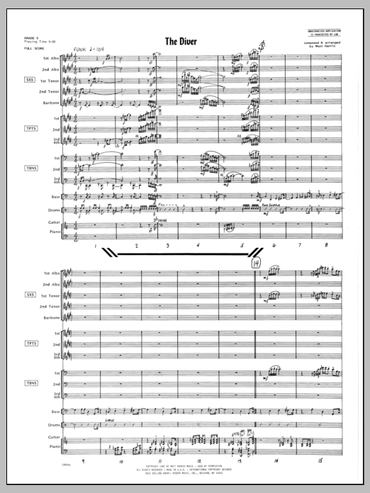 The Diver - Full Score (Jazz Ensemble) von Matt Harris