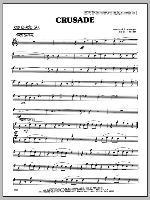 Crusade - 2nd Eb Alto Saxophone (Jazz Ensemble) von Bill Holman