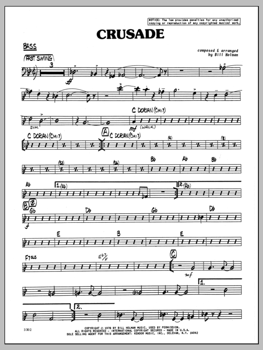 Crusade - Bass (Jazz Ensemble) von Bill Holman