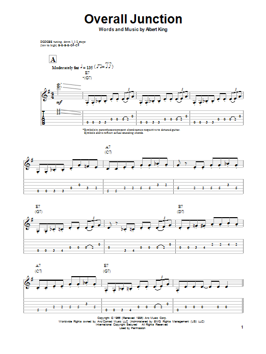 Overall Junction (Guitar Tab (Single Guitar)) von Albert King