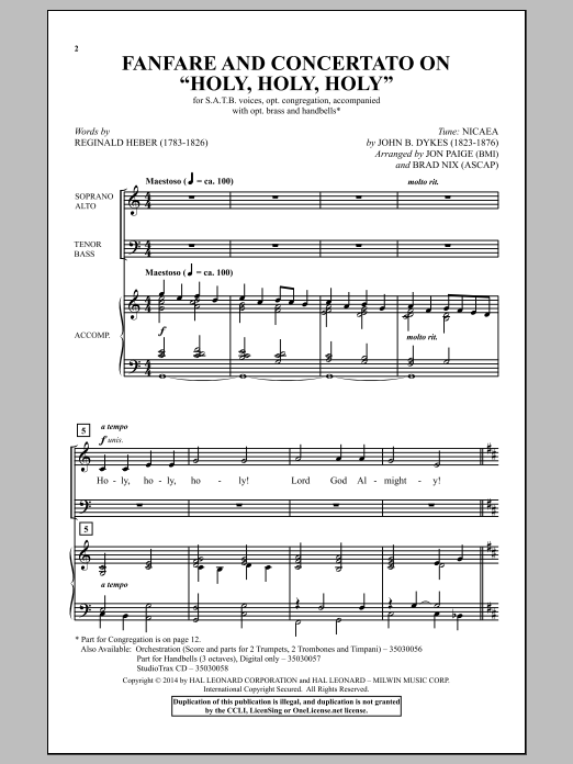 Holy, Holy, Holy (SATB Choir) von Brad Nix