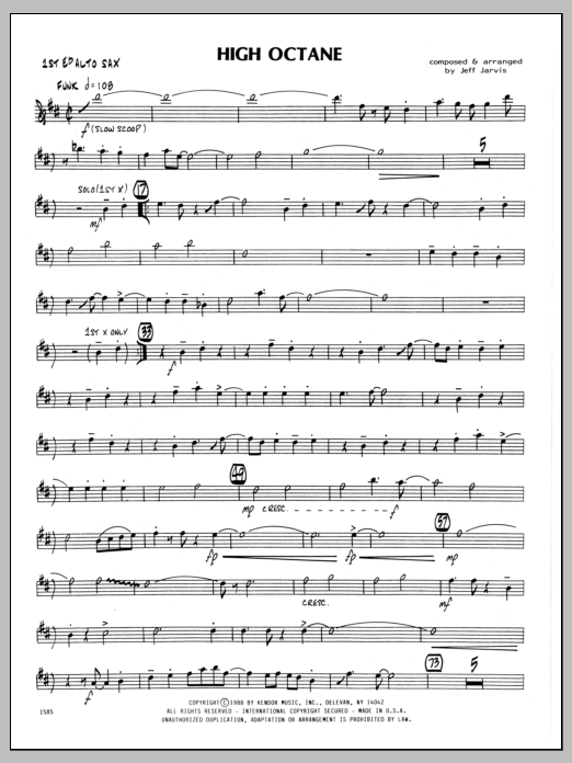 High Octane - 1st Eb Alto Saxophone (Jazz Ensemble) von Jeff Jarvis