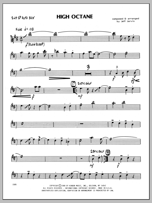 High Octane - 2nd Eb Alto Saxophone (Jazz Ensemble) von Jeff Jarvis