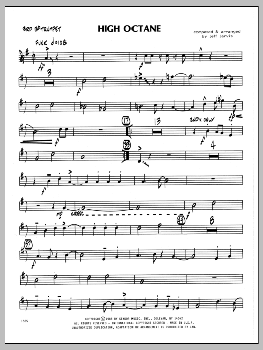 High Octane - 3rd Bb Trumpet (Jazz Ensemble) von Jeff Jarvis