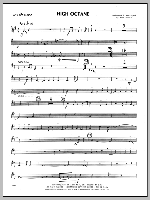 High Octane - 4th Bb Trumpet (Jazz Ensemble) von Jeff Jarvis