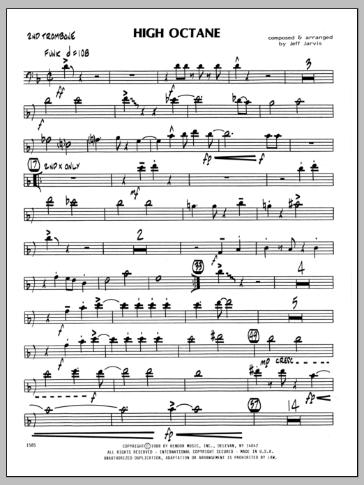 High Octane - 2nd Trombone (Jazz Ensemble) von Jeff Jarvis