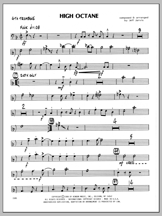 High Octane - 4th Trombone (Jazz Ensemble) von Jeff Jarvis