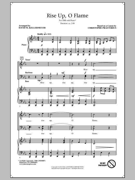 Rise Up, O Flame (TBB Choir) von David M. Kellermeyer