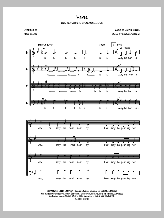 Maybe (from Annie) (arr. Deke Sharon) (SATB Choir) von Charles Strouse